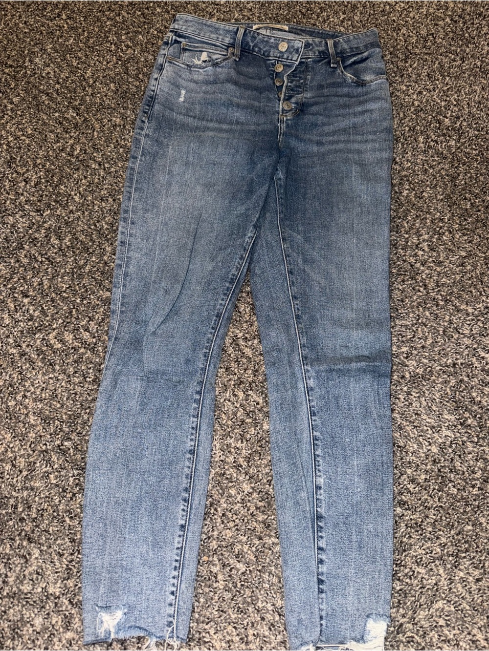 Medium Washed High-Rise Abercrombie Skinny Jeans